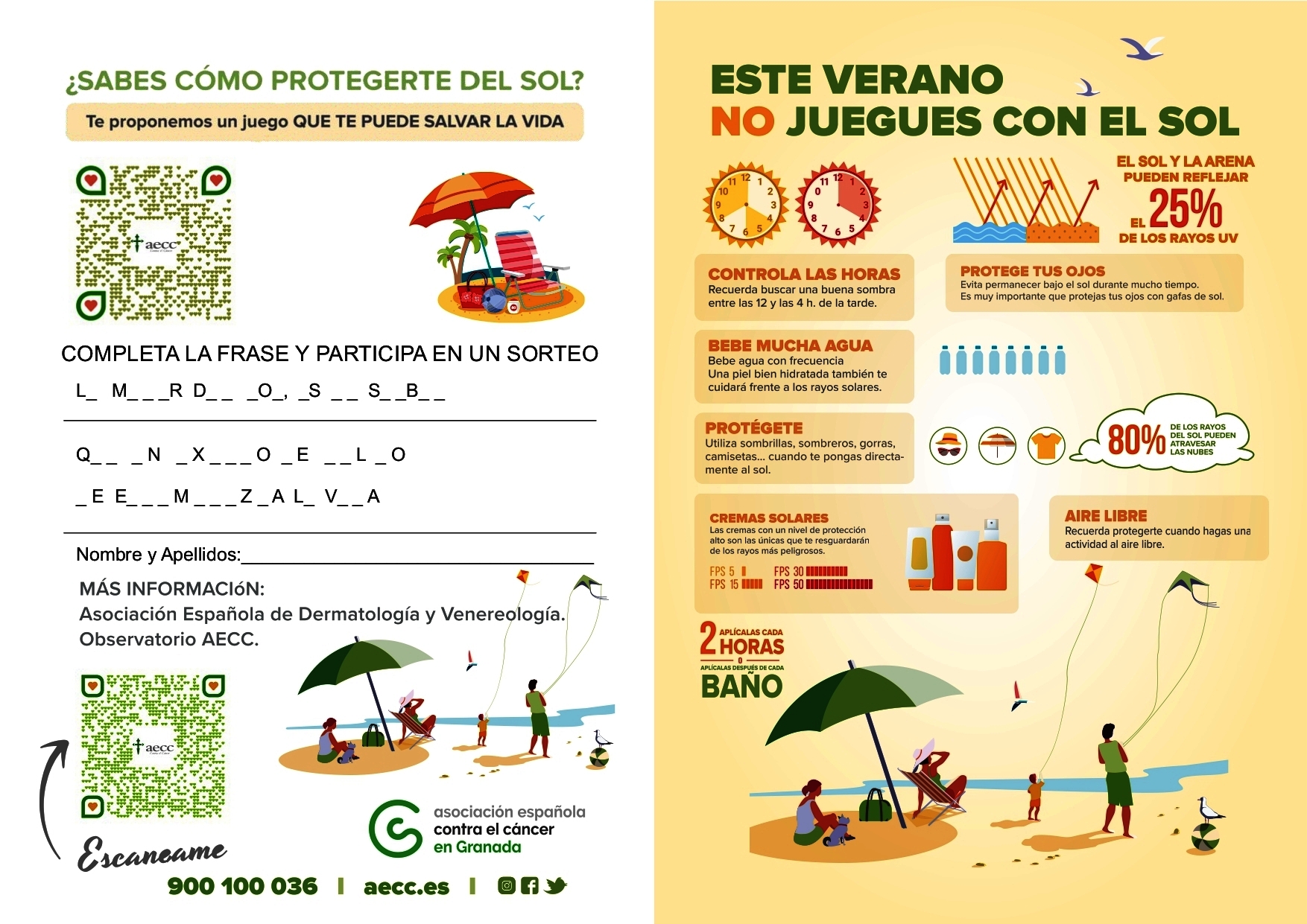 AECC Almuñécar lleva a cabo este viernes una campaña prevención solar en playa San Cristóbal